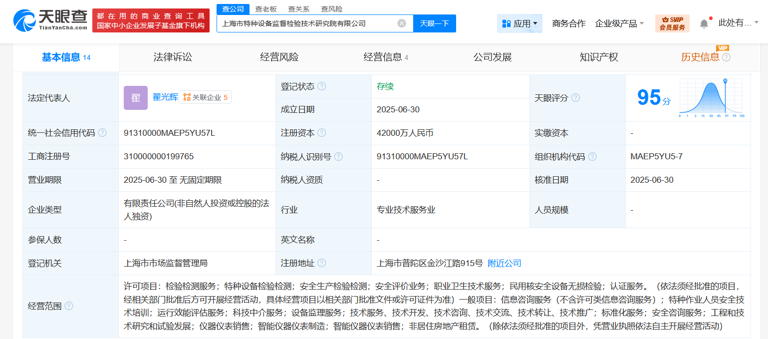 上海檢驗(yàn)檢測(cè)認(rèn)證公司同日成立4家新公司:檢測(cè)認(rèn)證
